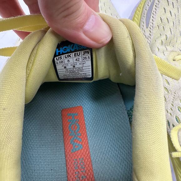 Hoka Womens size 9.5 B Clifton 8 Yellow Running Sneakers 1119394 - Picture 9 of 13